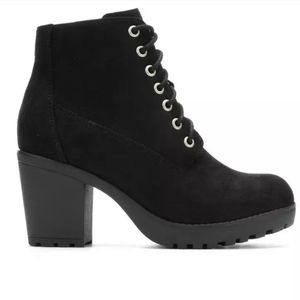 Suede Gray Heel Ankle Booties